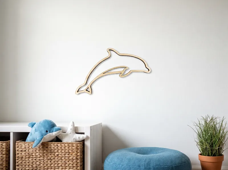 Canadian Maple dolphin wall art on a child's bedroom wall