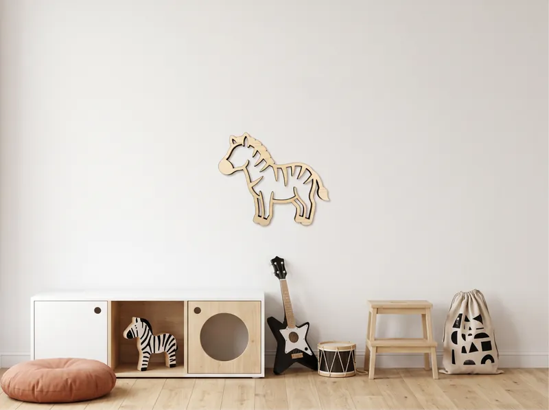 Canadian Maple zebra wall art on a child's bedroom wall
